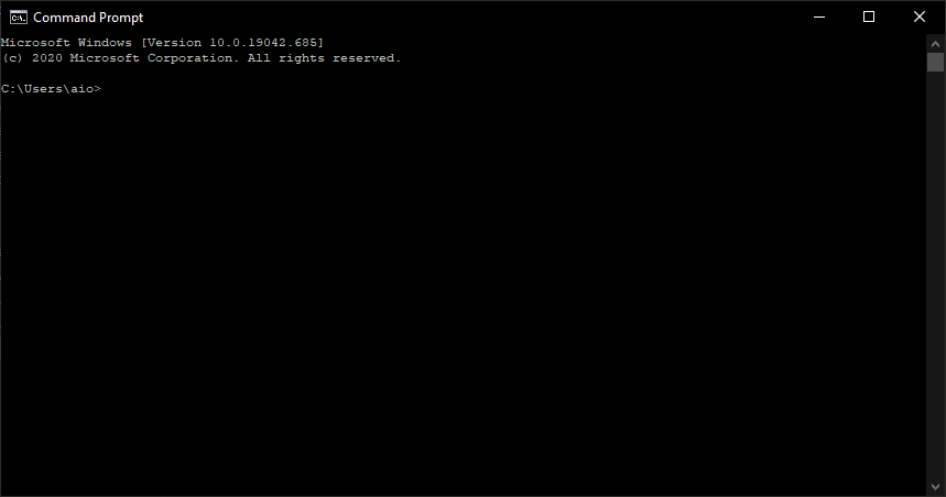 An empty command prompt